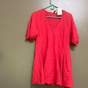 NWT Red V-Neck Mini Dress